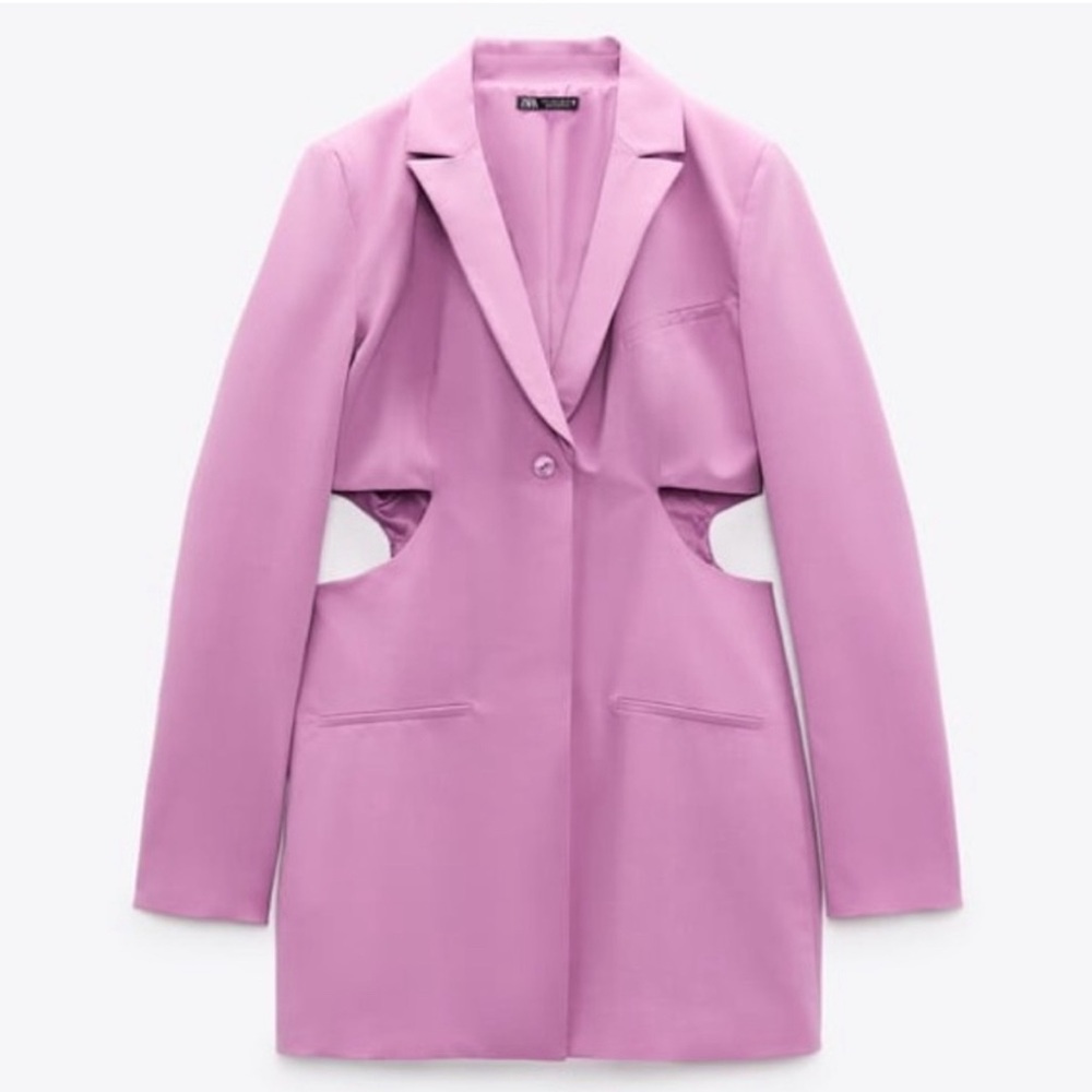 Zara Purple Cut-Out Blazer Dress
